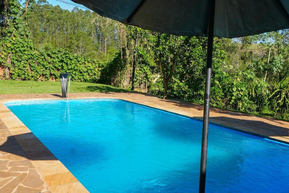 Chácara Primavera vista de cima, com piscina